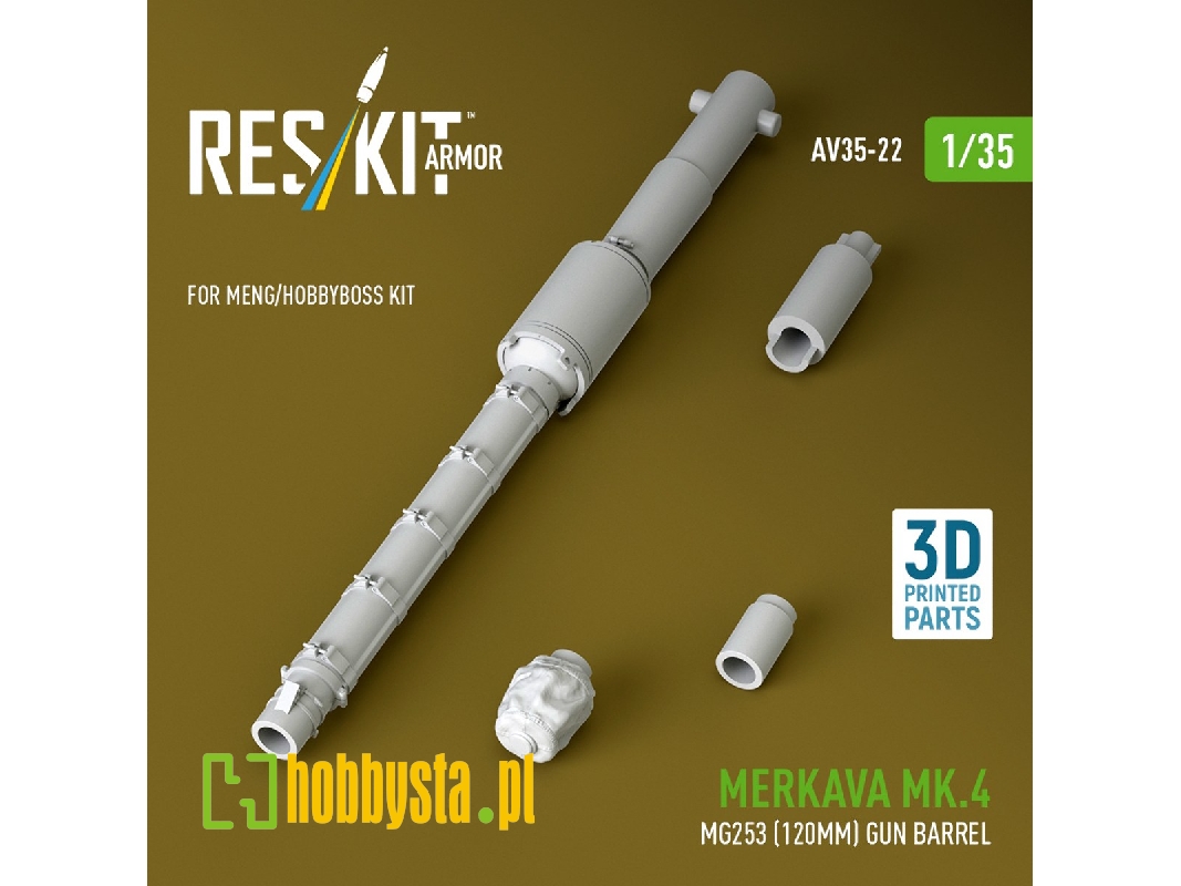 Merkava Mk.4 - Mg253 (120 Mm) Gun Barrel (For Meng & Hobby Boss Kits / 3d-printed) - zdjęcie 1