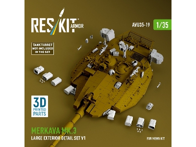 Merkava Mk.3 - Large Exterior Detail Set Volume 1 (For Meng Kits / 3d-printed) - zdjęcie 1