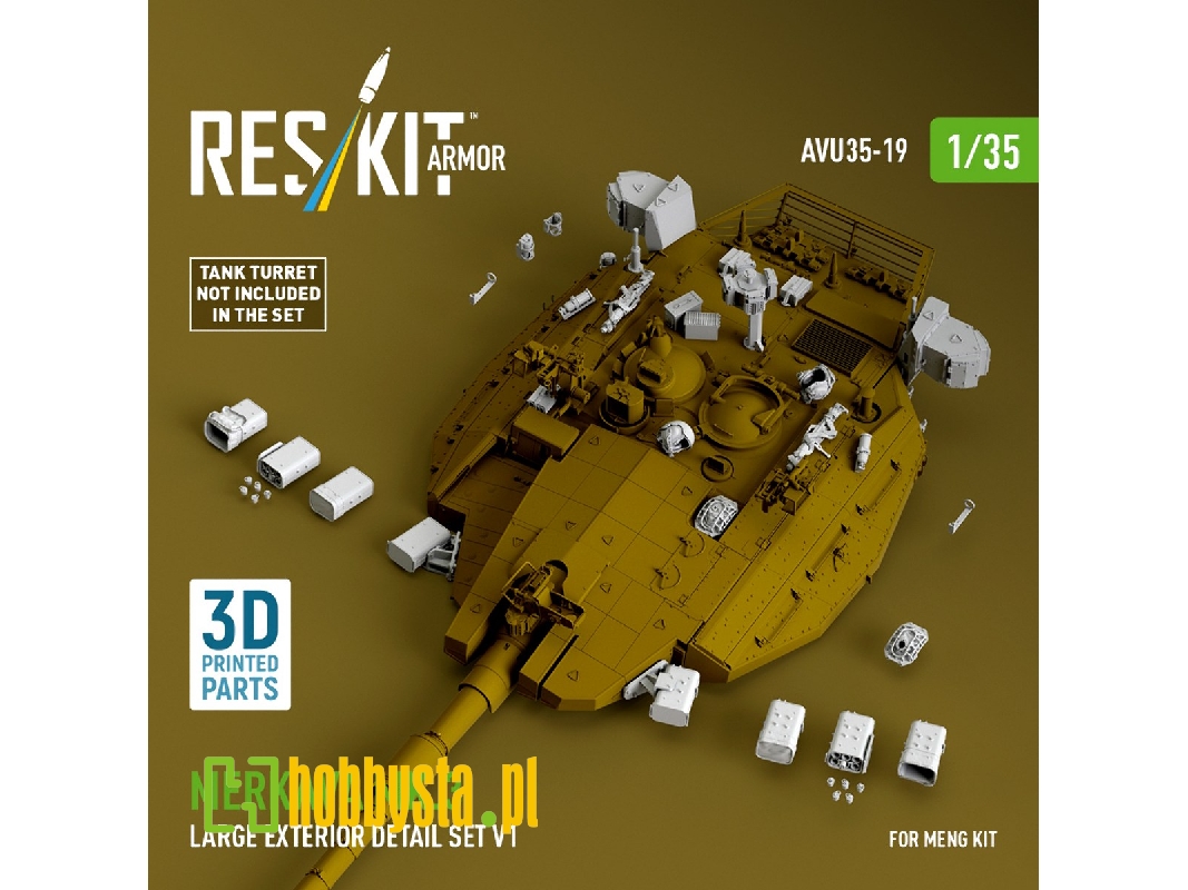 Merkava Mk.3 - Large Exterior Detail Set Volume 1 (For Meng Kits / 3d-printed) - zdjęcie 1