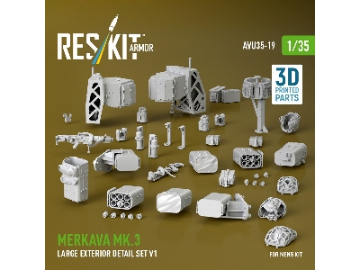 Merkava Mk.3 - Large Exterior Detail Set Volume 1 (For Meng Kits / 3d-printed) - zdjęcie 3