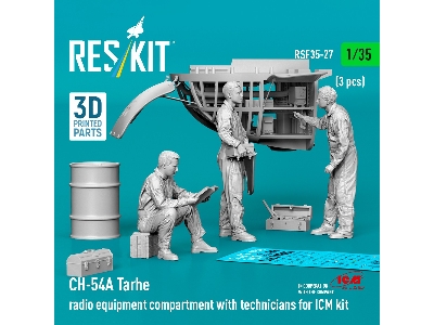Sikorsky Ch-54 A Tarhe - Radio Equipment Compartment With Technicians / 3 Figures (For Icm Kits / 3d-printed) - zdjęcie 1
