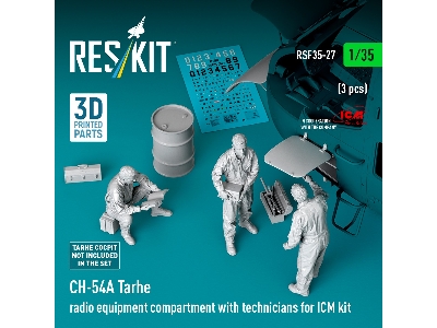 Sikorsky Ch-54 A Tarhe - Radio Equipment Compartment With Technicians / 3 Figures (For Icm Kits / 3d-printed) - zdjęcie 2
