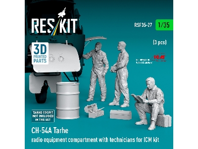 Sikorsky Ch-54 A Tarhe - Radio Equipment Compartment With Technicians / 3 Figures (For Icm Kits / 3d-printed) - zdjęcie 3