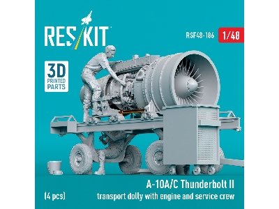 Fairchild A-10 A/C Thunderbolt Ii - Transport Dolly With Engine And Service Crew / 4 Figures (3d-printed) - zdjęcie 3