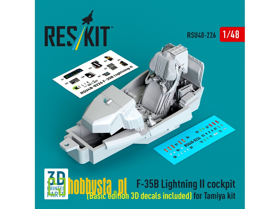 Lockheed Martin ​f-35b Lightning Ii - Cockpit Basic Edition 3d Decals Included (For Tamiya Kits / 3d-printed) - zdjęcie 1