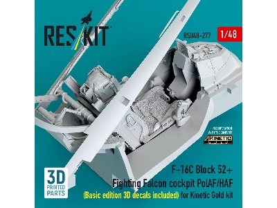 F-16 C Block 52+ Fighting Falcon  - Cockpit Pol Af / Haf Basic Edition 3d Decals Included)  (For Kinetic Gold Kits / 3d-printed)