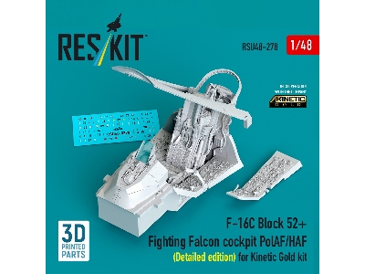 F-16 C Block 52+ Fighting Falcon  - Cockpit Pol Af / Haf Detailed Edition (For Kinetic Gold Kits / 3d-printed) - zdjęcie 1