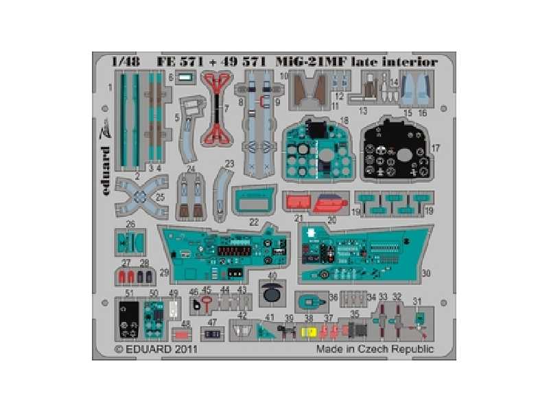 MiG-21MF late interior S. A 1/48 - Eduard - blaszki - zdjęcie 1 MiG-21MF late interior S. A 1/48 - Eduard - blaszki - zdjęcie 1