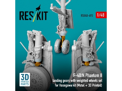 Mcdonnell Dougla F-4 B/N Phantom Ii - Landing Gear With Weighted Wheels Set (For Hasegawa Kits / Metal + 3d Printed) - zdjęcie 