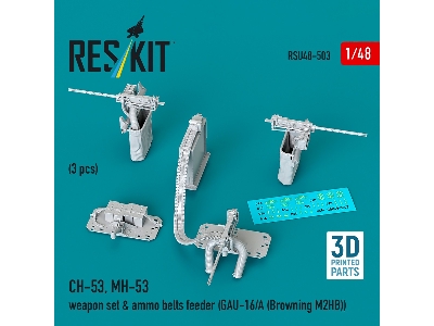 Sikorsky Ch-53 And Mh-53 - Weapon Set & Ammo Belts Feeder (Gau-16/A (Browning M2hb) (3 Pcs / 3d-printed) - zdjęcie 1