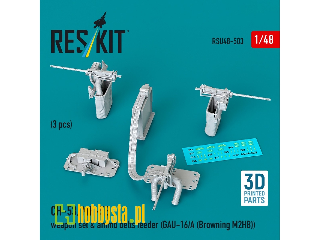 Sikorsky Ch-53 And Mh-53 - Weapon Set & Ammo Belts Feeder (Gau-16/A (Browning M2hb) (3 Pcs / 3d-printed) - zdjęcie 1
