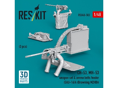 Sikorsky Ch-53 And Mh-53 - Weapon Set & Ammo Belts Feeder (Gau-16/A (Browning M2hb) (3 Pcs / 3d-printed) - zdjęcie 3