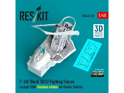 Lockheed Martin F-16c Block 50/52 Fighting Falcon - Cockpit Usaf Detailed Edition (For Kinetic Gold Kits / 3d-printed) - zdjęci