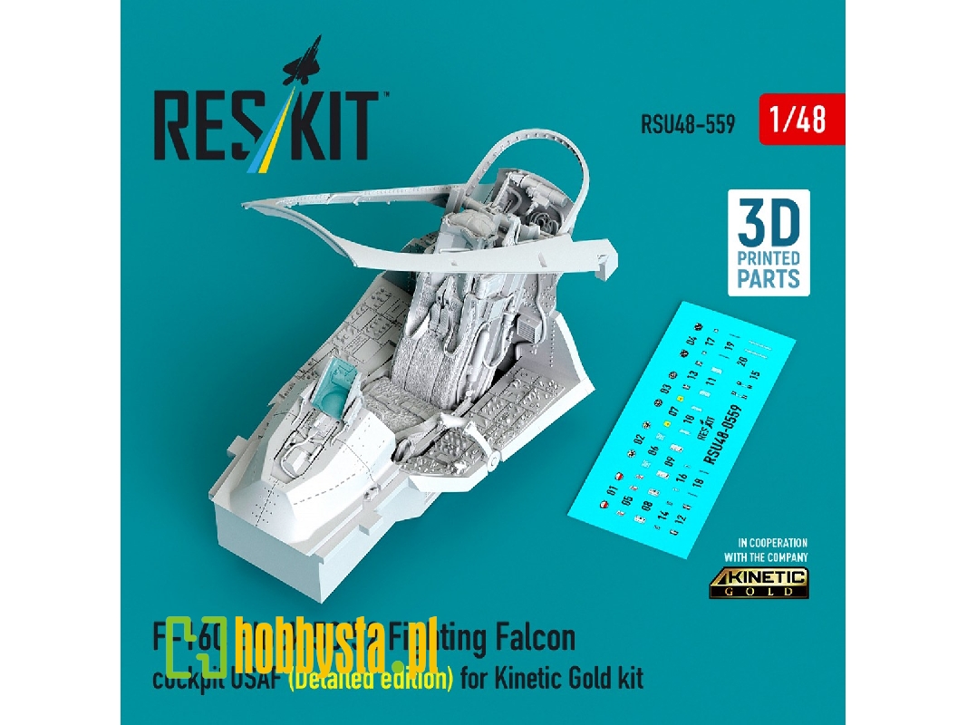 Lockheed Martin F-16c Block 50/52 Fighting Falcon - Cockpit Usaf Detailed Edition (For Kinetic Gold Kits / 3d-printed) - zdjęci