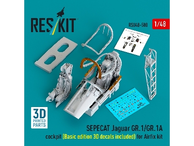 Sepecat Jaguar Gr.1 / Gr.1 A - Cockpit / Basic Edition - 3d Decals Included (For Airfix Kits / 3d-printed) - zdjęcie 1