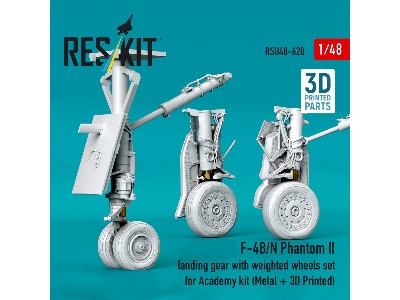 Mcdonnell Douglas F-4 B/N Phantom Ii - Landing Gear With Weighted Wheels Set (For Academy Kits / Metal + 3d-printed) - zdjęcie 