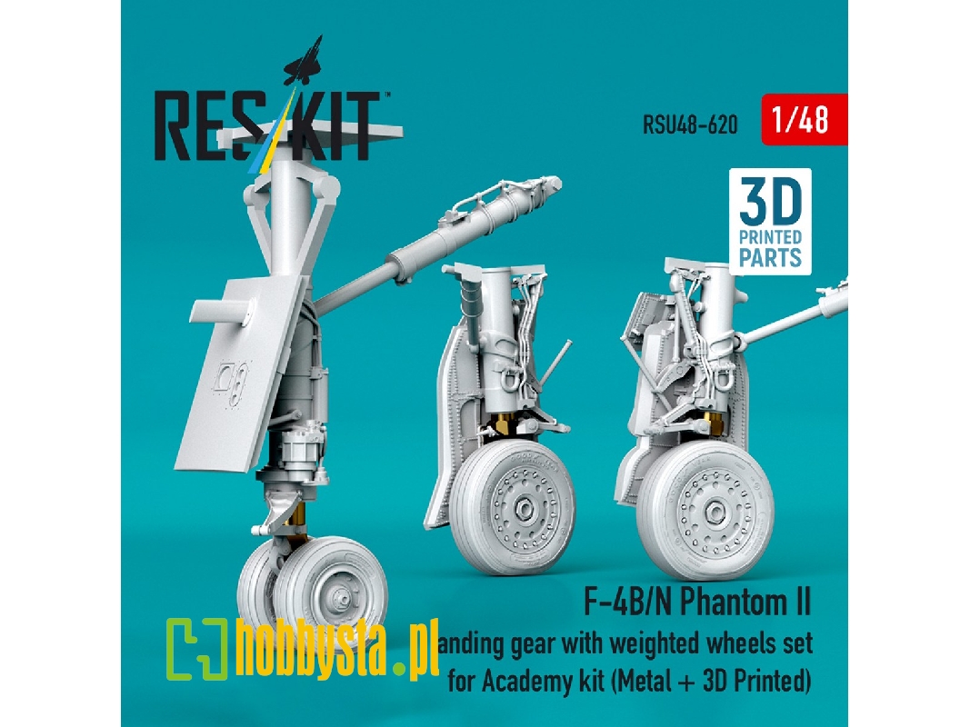 Mcdonnell Douglas F-4 B/N Phantom Ii - Landing Gear With Weighted Wheels Set (For Academy Kits / Metal + 3d-printed) - zdjęcie 