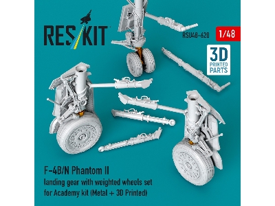 Mcdonnell Douglas F-4 B/N Phantom Ii - Landing Gear With Weighted Wheels Set (For Academy Kits / Metal + 3d-printed) - zdjęcie 