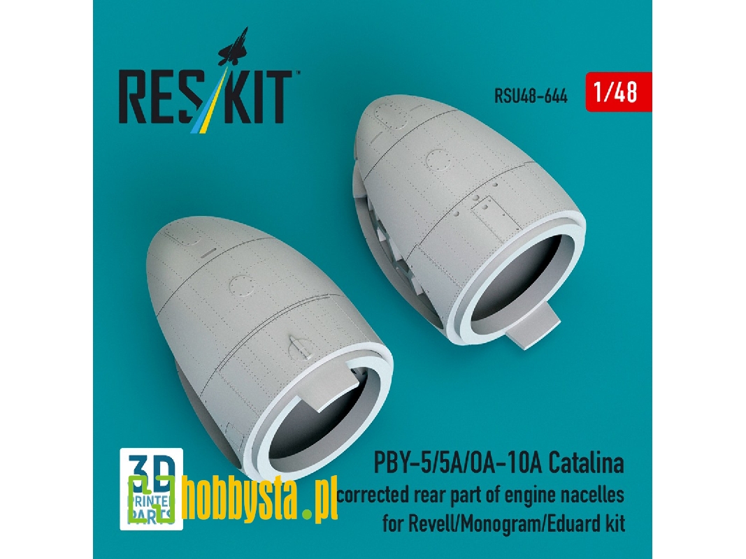 Consolidated Pby-5 / 5a / Oa-10a Catalina - Corrected Rear Part Of Engine Nacelles (For Revell / Monogram And Eduard Kits / 3d-p