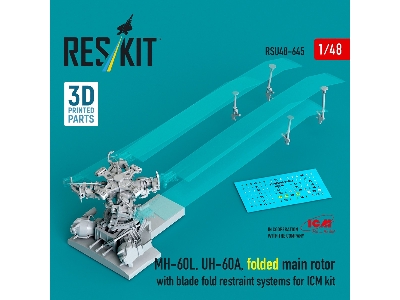 Sikorsky Mh-60l And Uh-60a - Folded Main Rotor With Blade Fold Restraint Systems (For Icm Kits / 3d Printed) - zdjęcie 1