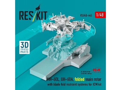 Sikorsky Mh-60l And Uh-60a - Folded Main Rotor With Blade Fold Restraint Systems (For Icm Kits / 3d Printed) - zdjęcie 2