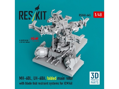 Sikorsky Mh-60l And Uh-60a - Folded Main Rotor With Blade Fold Restraint Systems (For Icm Kits / 3d Printed) - zdjęcie 3