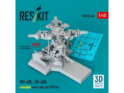 Sikorsky Mh-60l And Uh-60a - Unfolded Main Rotor (For Icm Kits / 3d Printed) - zdjęcie 1