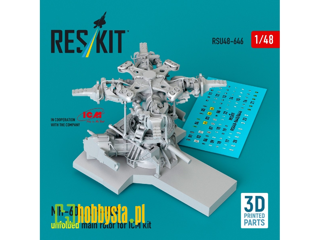 Sikorsky Mh-60l And Uh-60a - Unfolded Main Rotor (For Icm Kits / 3d Printed) - zdjęcie 1