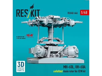 Sikorsky Mh-60l And Uh-60a - Unfolded Main Rotor (For Icm Kits / 3d Printed) - zdjęcie 3