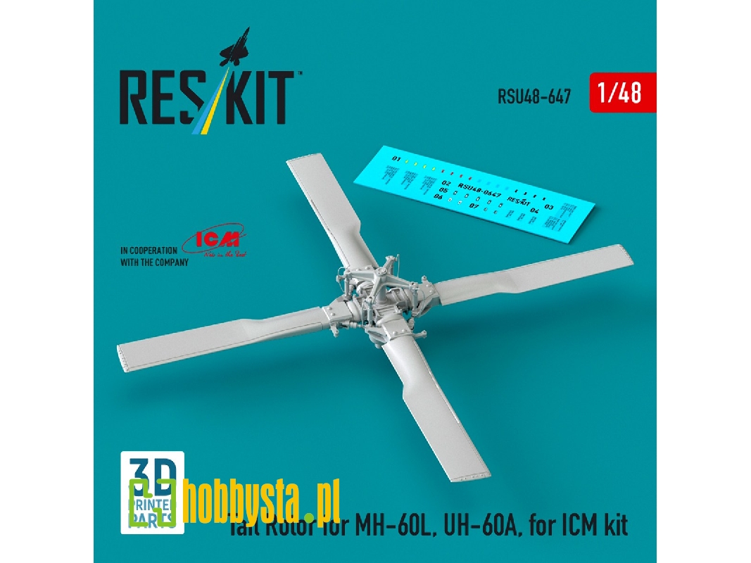 Sikorsky Mh-60l And Uh-60a - Tail Rotor (For Icm Kits / 3d Printed) - zdjęcie 1