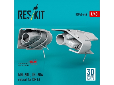 Sikorsky Mh-60l And Uh-60a - Exhaust (For Icm Kits / 3d Printed) - zdjęcie 2
