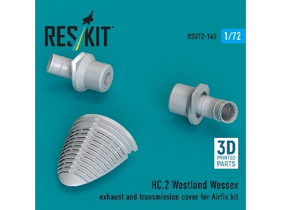 Westland Wessex Hc.2 - Exhaust And Transmission Cover (For Airfix Kits / 3d-printed) - zdjęcie 1