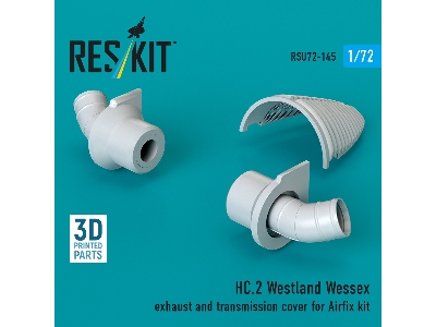 Westland Wessex Hc.2 - Exhaust And Transmission Cover (For Airfix Kits / 3d-printed) - zdjęcie 2