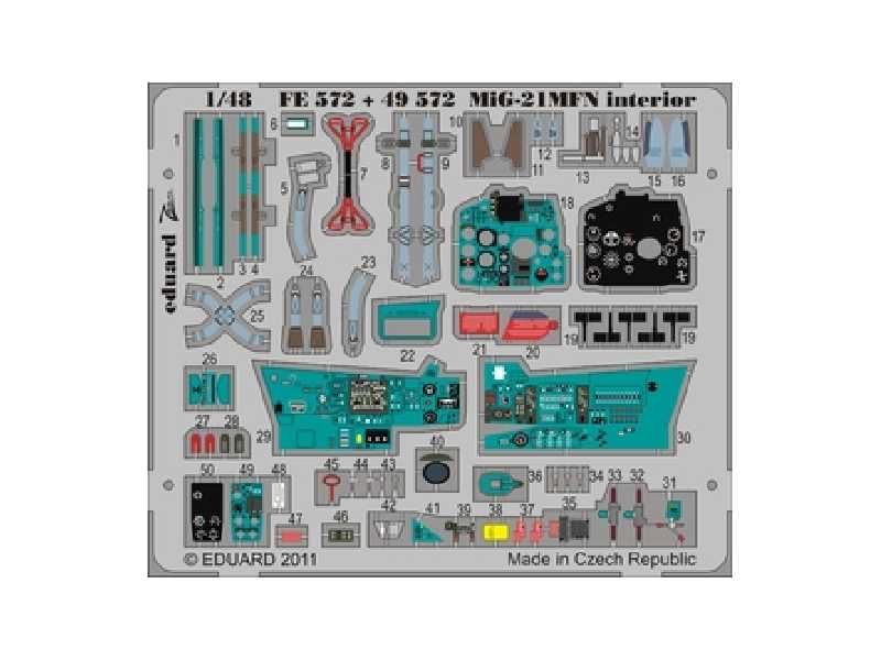 MiG-21MFN interior S. A. 1/48 - Eduard - blaszki - zdjęcie 1 MiG-21MFN interior S. A. 1/48 - Eduard - blaszki - zdjęcie 1