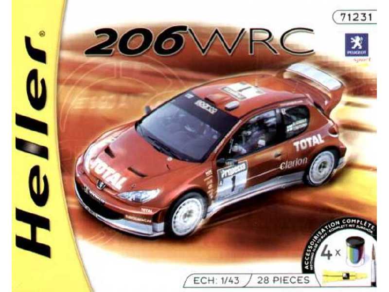 Peugeot 206 WRC '03 + farby, klej, pędzelek - zdjęcie 1 Peugeot 206 WRC '03 + farby, klej, pędzelek - zdjęcie 1