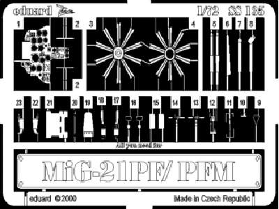  MiG-21PF/ PFM 1/72 - Bilek Kits - blaszki - zdjęcie 1