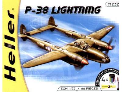 P-38 LIGHTNING + farby, klej, pędzelek - zdjęcie 1