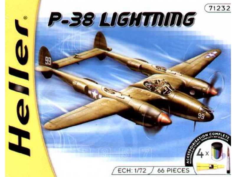 P-38 LIGHTNING + farby, klej, pędzelek - zdjęcie 1 P-38 LIGHTNING + farby, klej, pędzelek - zdjęcie 1