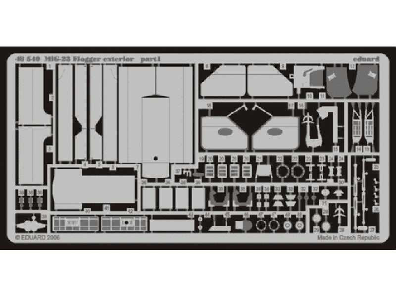 MiG-23 Flogger exterior 1/48 - Italeri - blaszki - zdjęcie 1 MiG-23 Flogger exterior 1/48 - Italeri - blaszki - zdjęcie 1