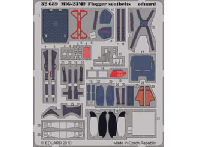  MiG-23 Flogger seatbelts 1/32 - Trumpeter - blaszki - zdjęcie 1