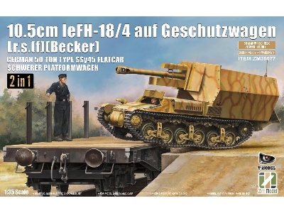 German Wwii 10.5 Cm Lefh 18/4 Auf G.W. Lrs(F) W/Ssy45 Flatcar - zdjęcie 1