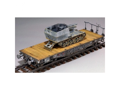 German Wwii 15 Cm Sfh 13/1 (Sf)auf Gw Lrs.(F )sd.Kfz.135/1 With 50 Ton Type Ssy45 Flatcar Schwerer Platformwagen (3 In 1 Kit) - 