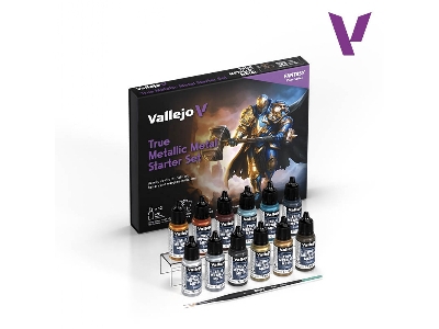 77272 True Metallic Metal Starter Set (Paints + Brush + Mini + Leaflet) - zdjęcie 3