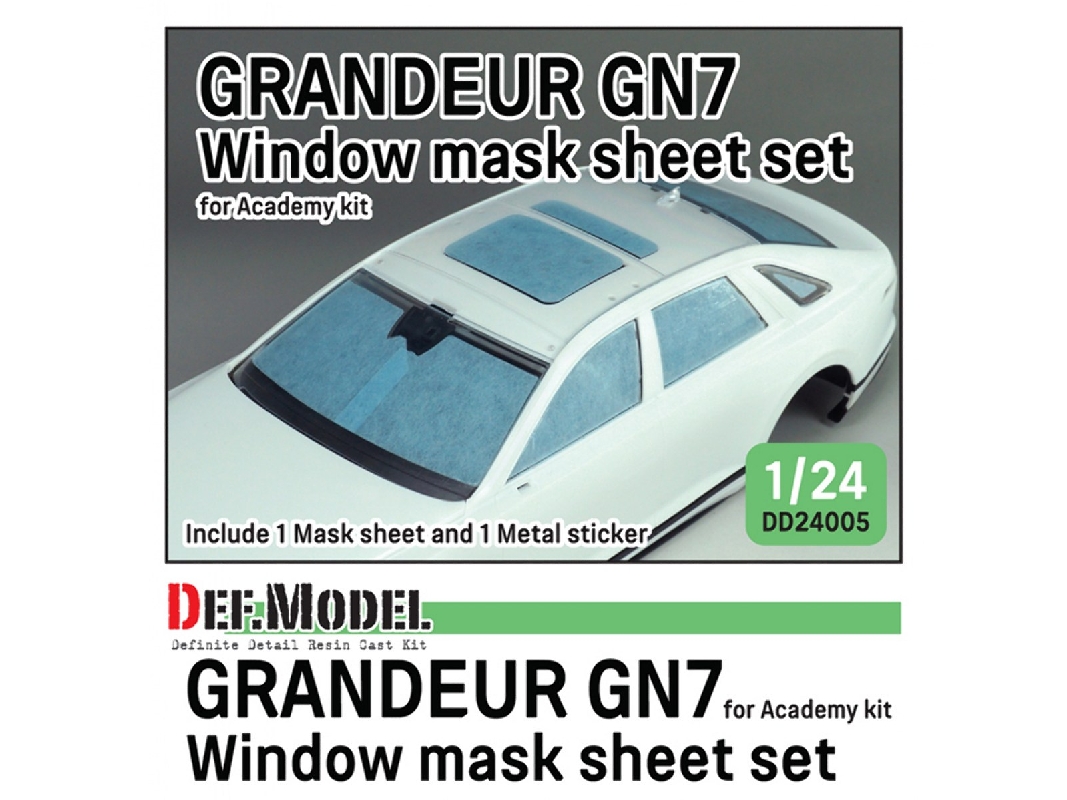 Hyundai Grandeur Gn7 - Window Mask Sheet / Logo Metal Sticker Set (For Academy Kits) - zdjęcie 1