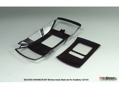Hyundai Grandeur Gn7 - Window Mask Sheet / Logo Metal Sticker Set (For Academy Kits) - zdjęcie 8