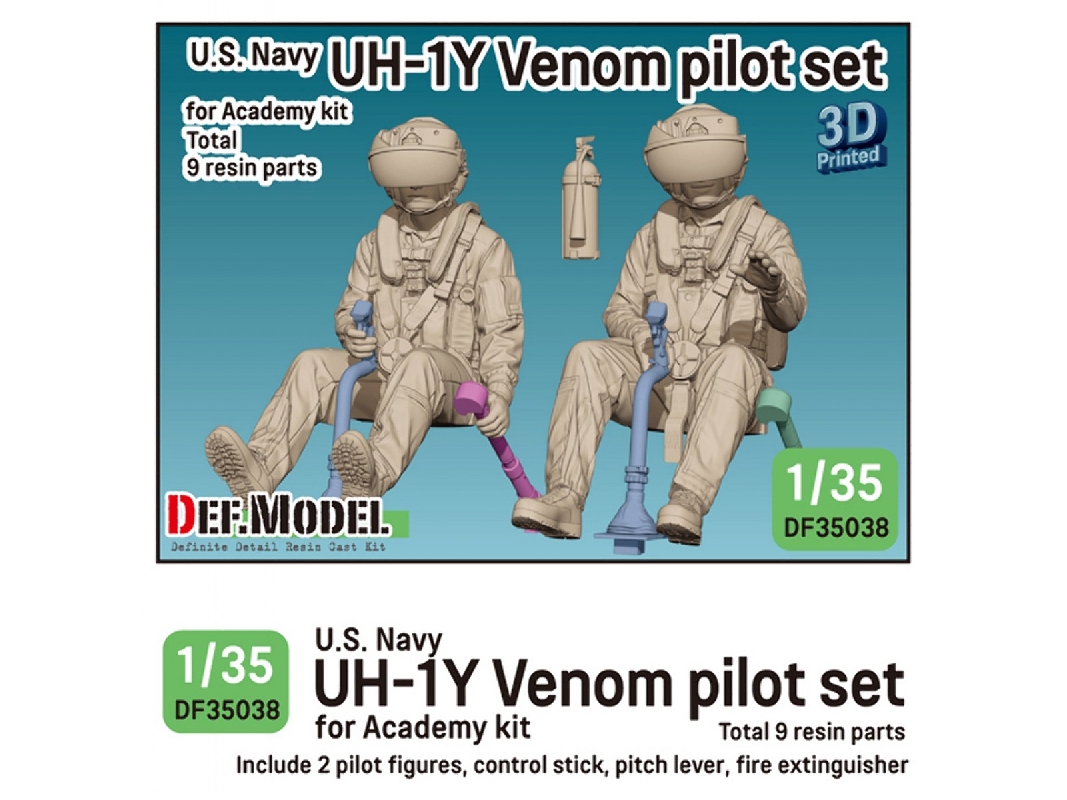 Usmc Uh-1y Venom - 3d-printed Pilot Set (2 Figures / For Academy Kits) - zdjęcie 1