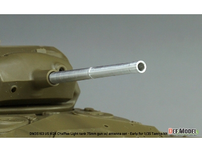 Us M24 Chaffee - 75 Mm Gun With Antenna Base Set (Al. + Brass / For Tamiya Kits) - zdjęcie 4