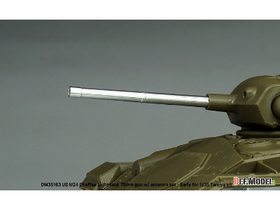 Us M24 Chaffee - 75 Mm Gun With Antenna Base Set (Al. + Brass / For Tamiya Kits) - zdjęcie 5