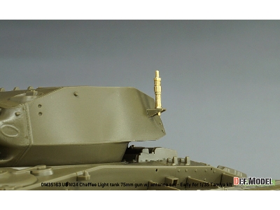 Us M24 Chaffee - 75 Mm Gun With Antenna Base Set (Al. + Brass / For Tamiya Kits) - zdjęcie 6