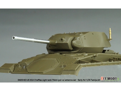Us M24 Chaffee - 75 Mm Gun With Antenna Base Set (Al. + Brass / For Tamiya Kits) - zdjęcie 7